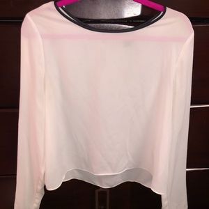 Cream long sleeve blouse